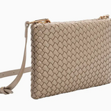 Daisy Woven Crossbody Bag Taupe