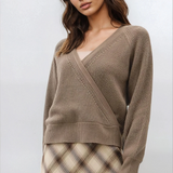 Soft Ribbed Wrap Sweater