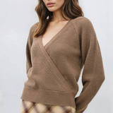 Soft Ribbed Wrap Sweater