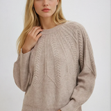 Crew Neck Cable Knit Sweater