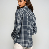 The Cassian Shirt Charcoal Ivory Plaid