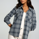 The Cassian Shirt Charcoal Ivory Plaid
