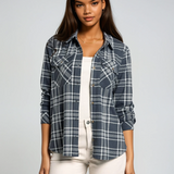 The Cassian Shirt Charcoal Ivory Plaid