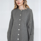 Crew Neck Chunky Cardigan