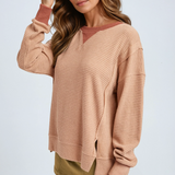 Brushed Thermal Crew Neck Pullover Rust