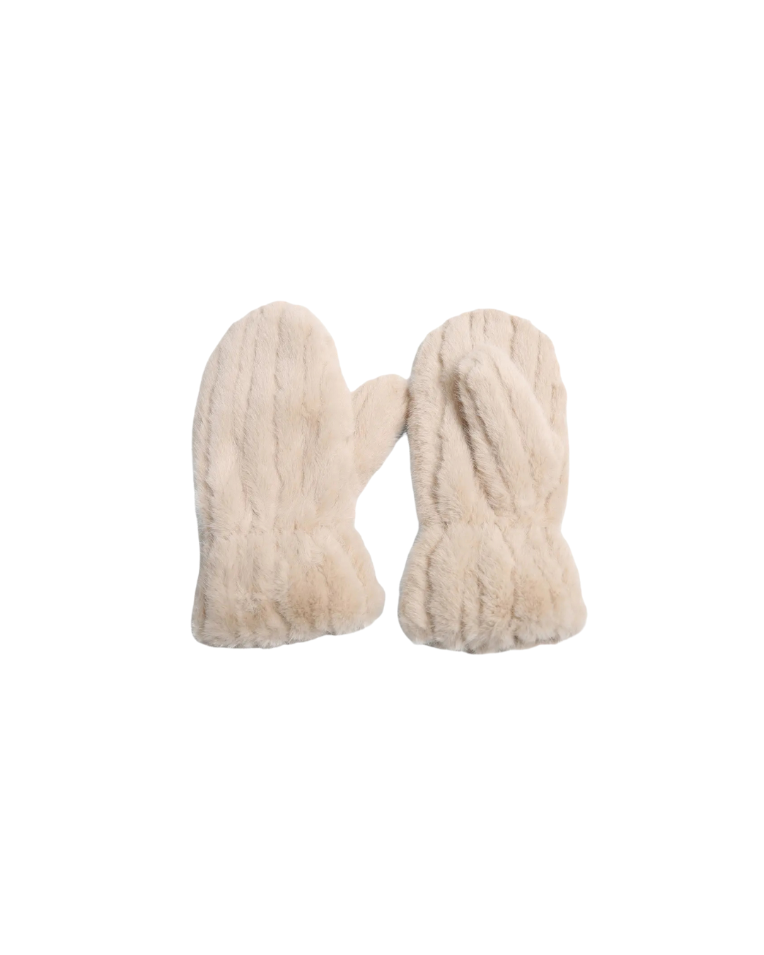 Seamed Faux Fur Mittens