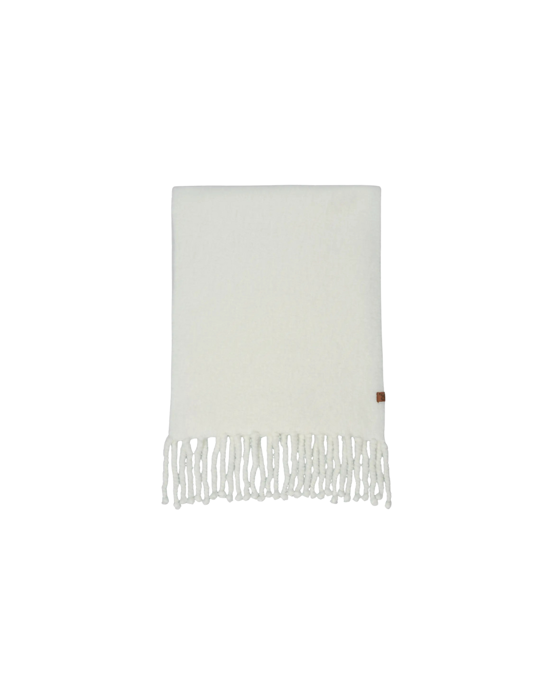 Woven Fringe Oblong Scarf Ivory