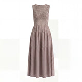 The Harper Smocked Gingham Midi Dress
