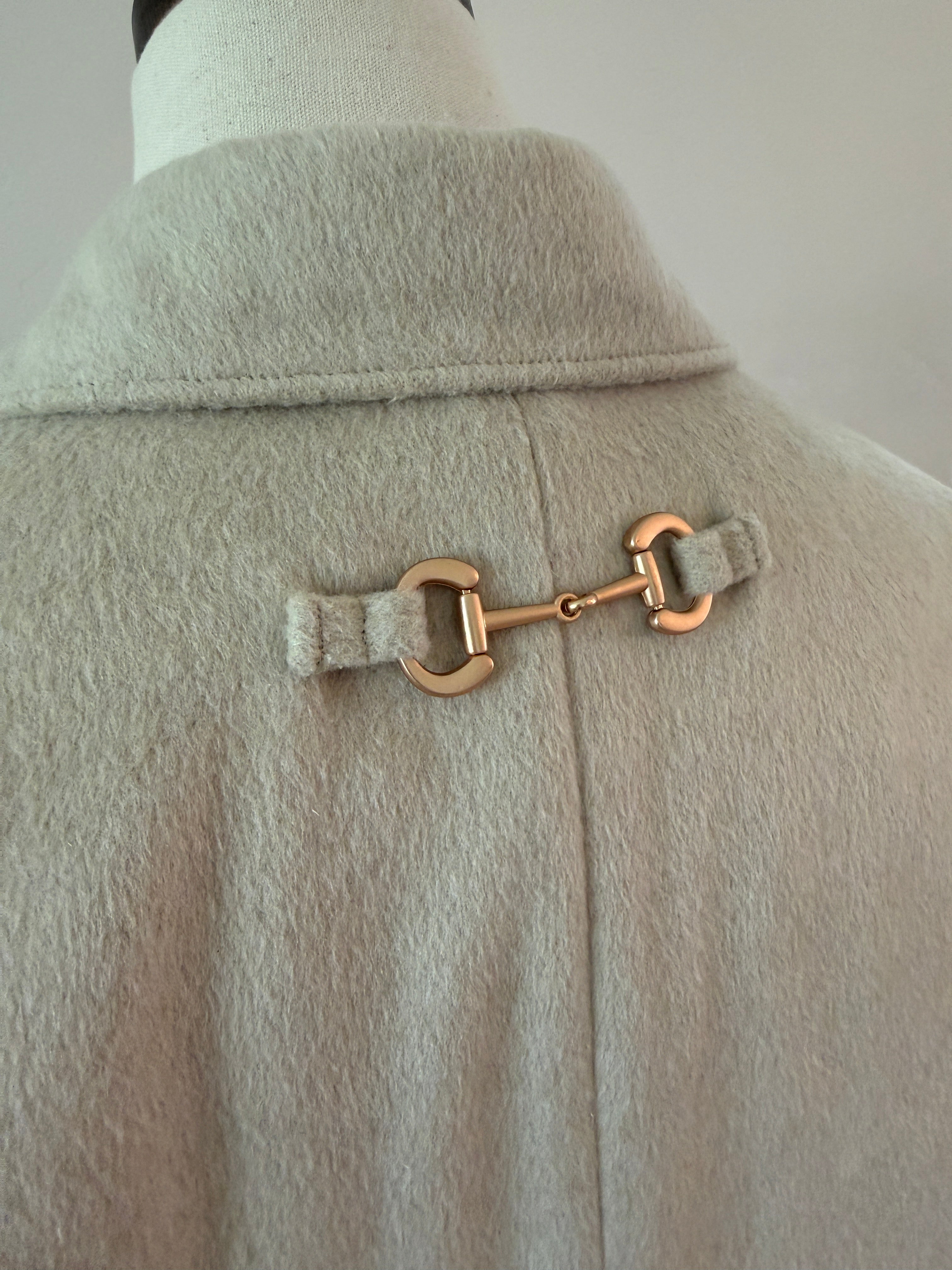 Anna 5 Button Coat Horsebit back detail