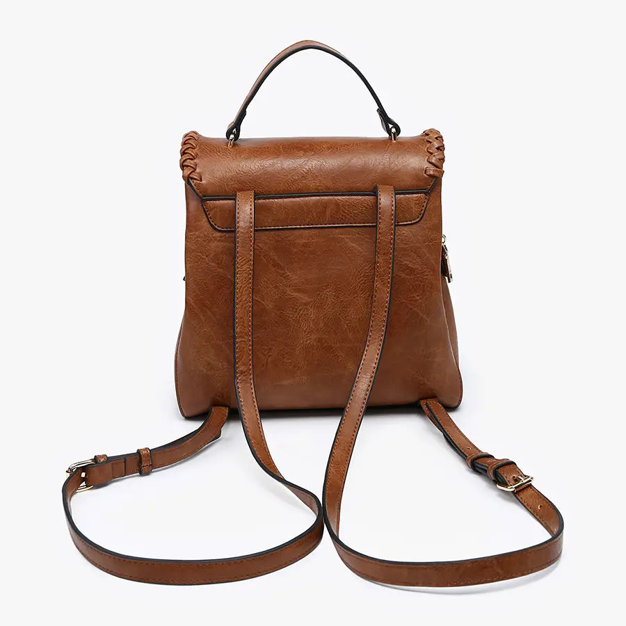 Blossom Whipstitch Trim Backpack Brown