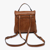Blossom Whipstitch Trim Backpack Brown