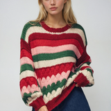 Chunky Stripe Sweater Red