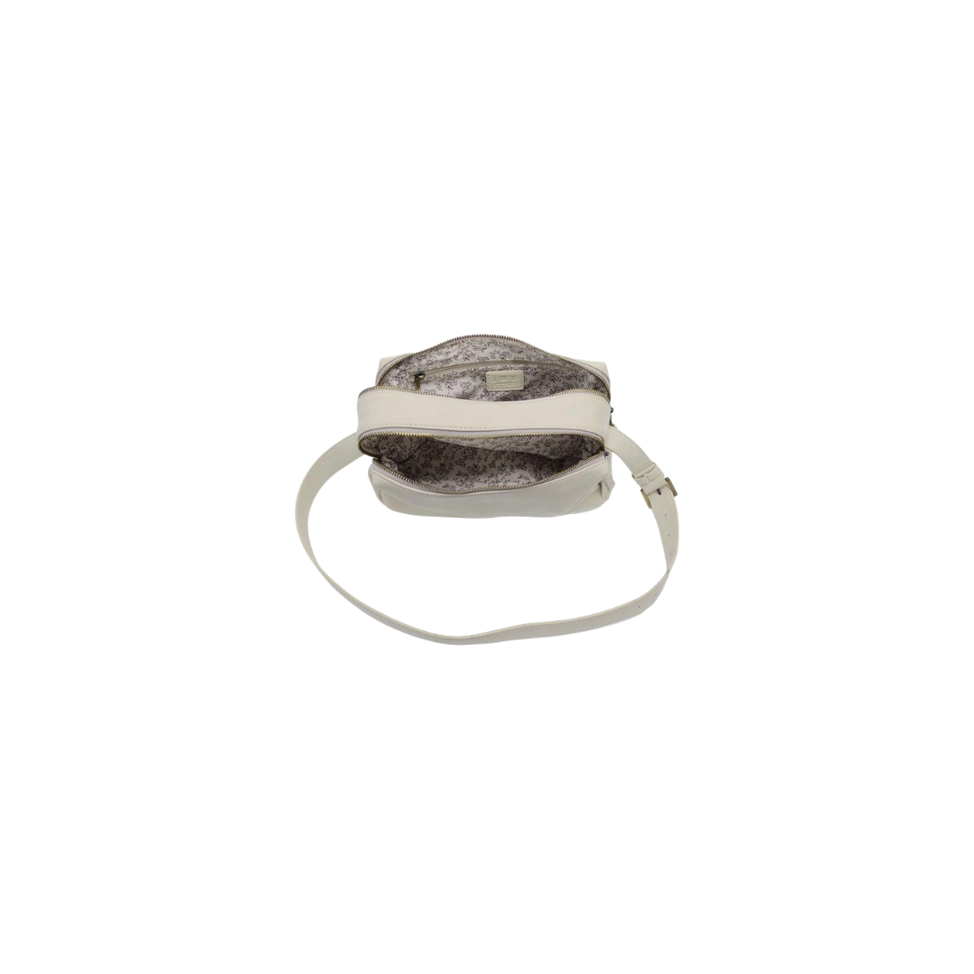 Small pouch with a patterned flap on a white background
