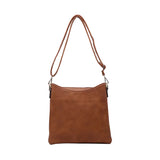 Jen & Co Emma brown crossbody bag with multiple compartments, stylish accessories bag for everyday use.