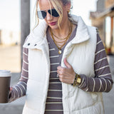 Zip Up Puffer Vest Ivory