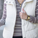 Zip Up Puffer Vest Ivory