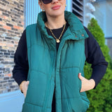 Zip Up Puffer Vest Hunter Green