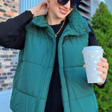 Zip Up Puffer Vest Hunter Green