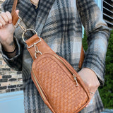 Waverly Woven Sling Bag Brown