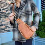 Waverly Woven Sling Bag Brown