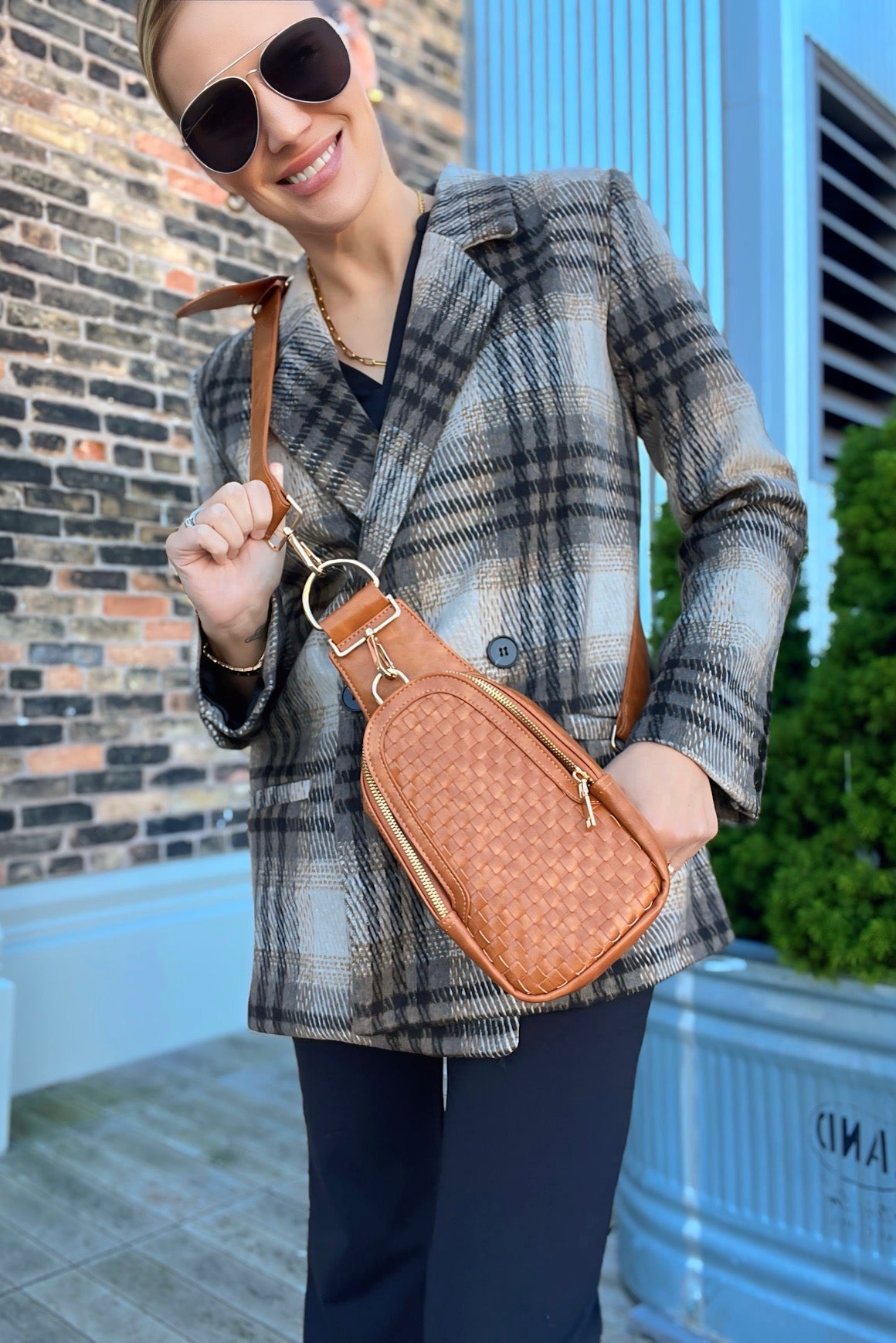 Waverly Woven Sling Bag Brown