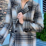 Plaid Notched Collar Blazer