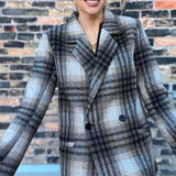 Plaid Notched Collar Blazer