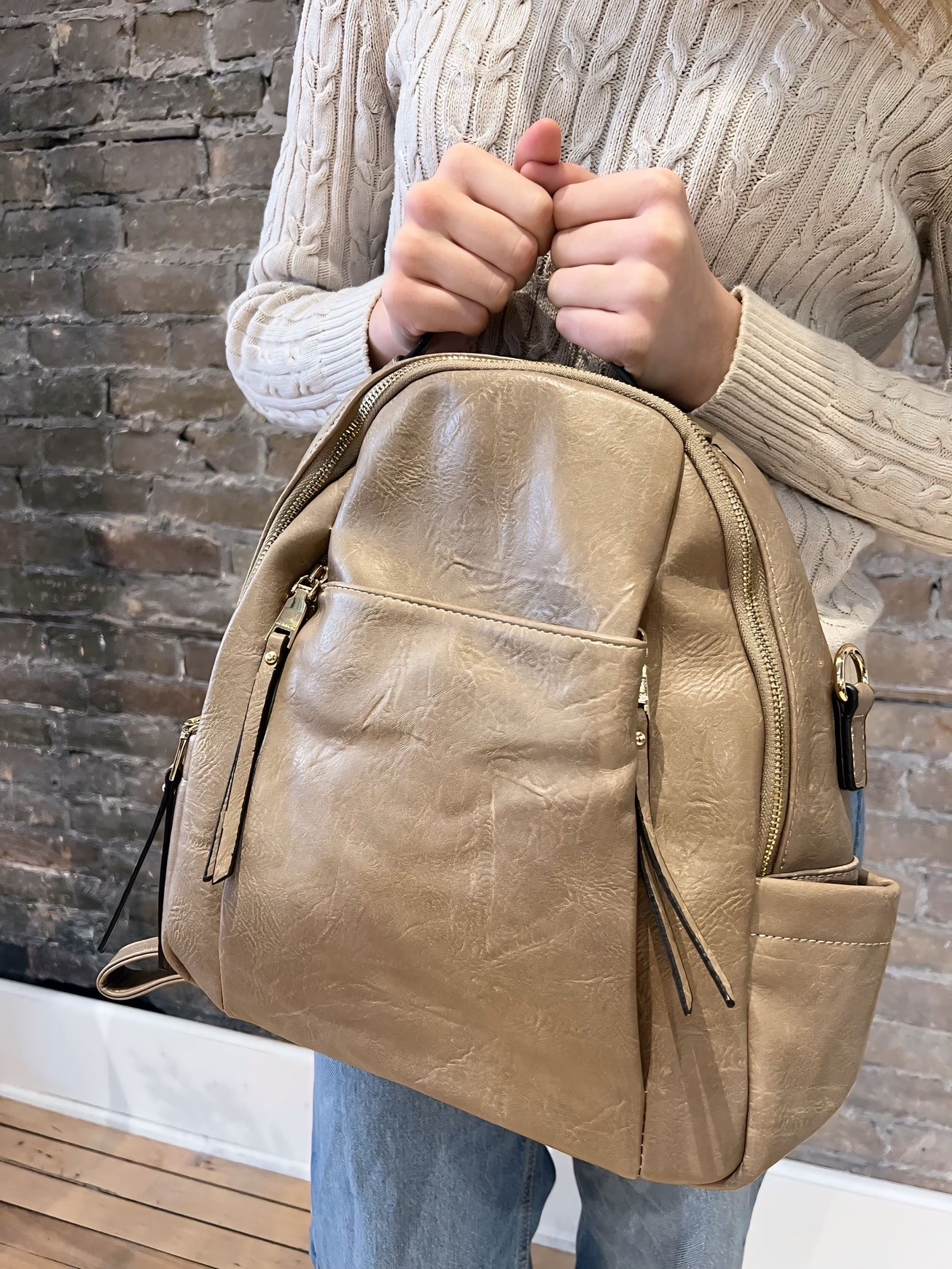 Lillia Convertible Backpack Taupe