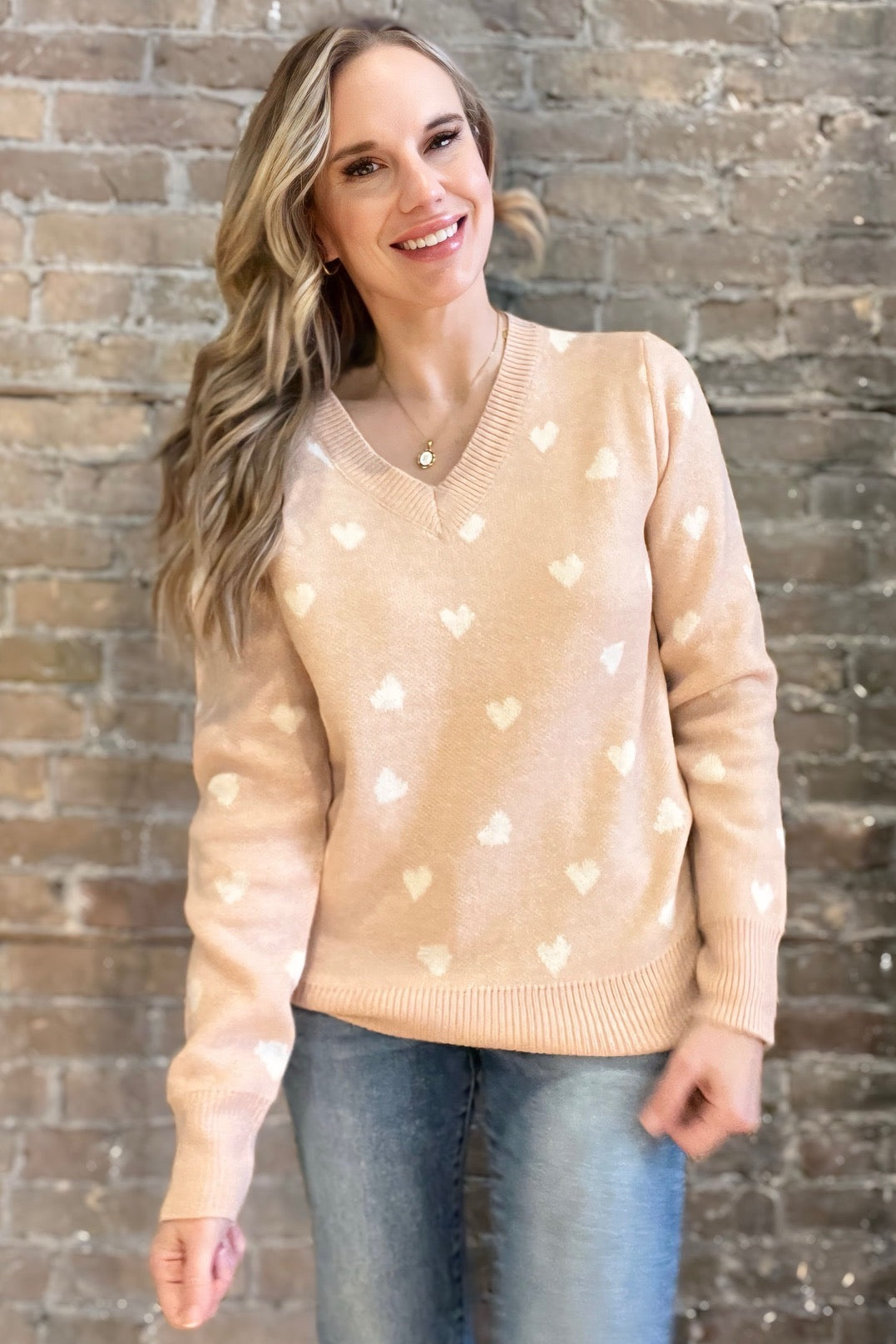 Heart V-Neck Sweater