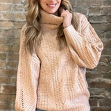 Cable Knit Turtle Neck Sweater