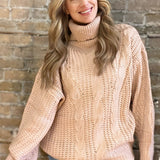 Cable Knit Turtle Neck Sweater