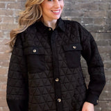 Oversized Quilted Jacket Black