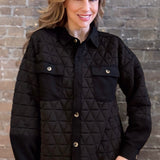 Oversized Quilted Jacket Black