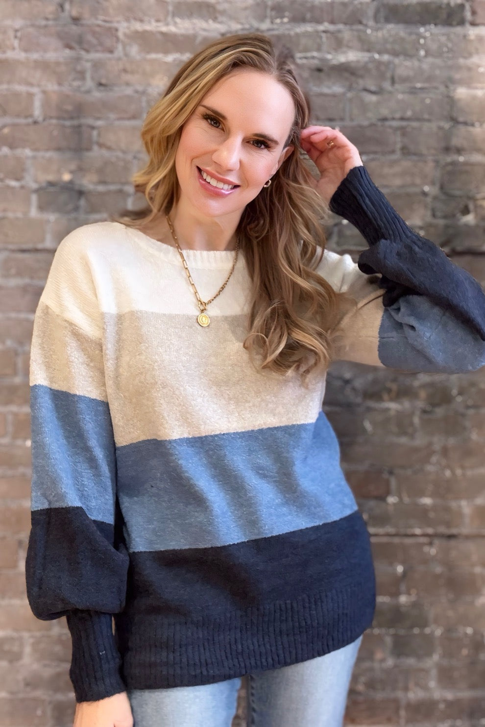 Color Block Sweater Top