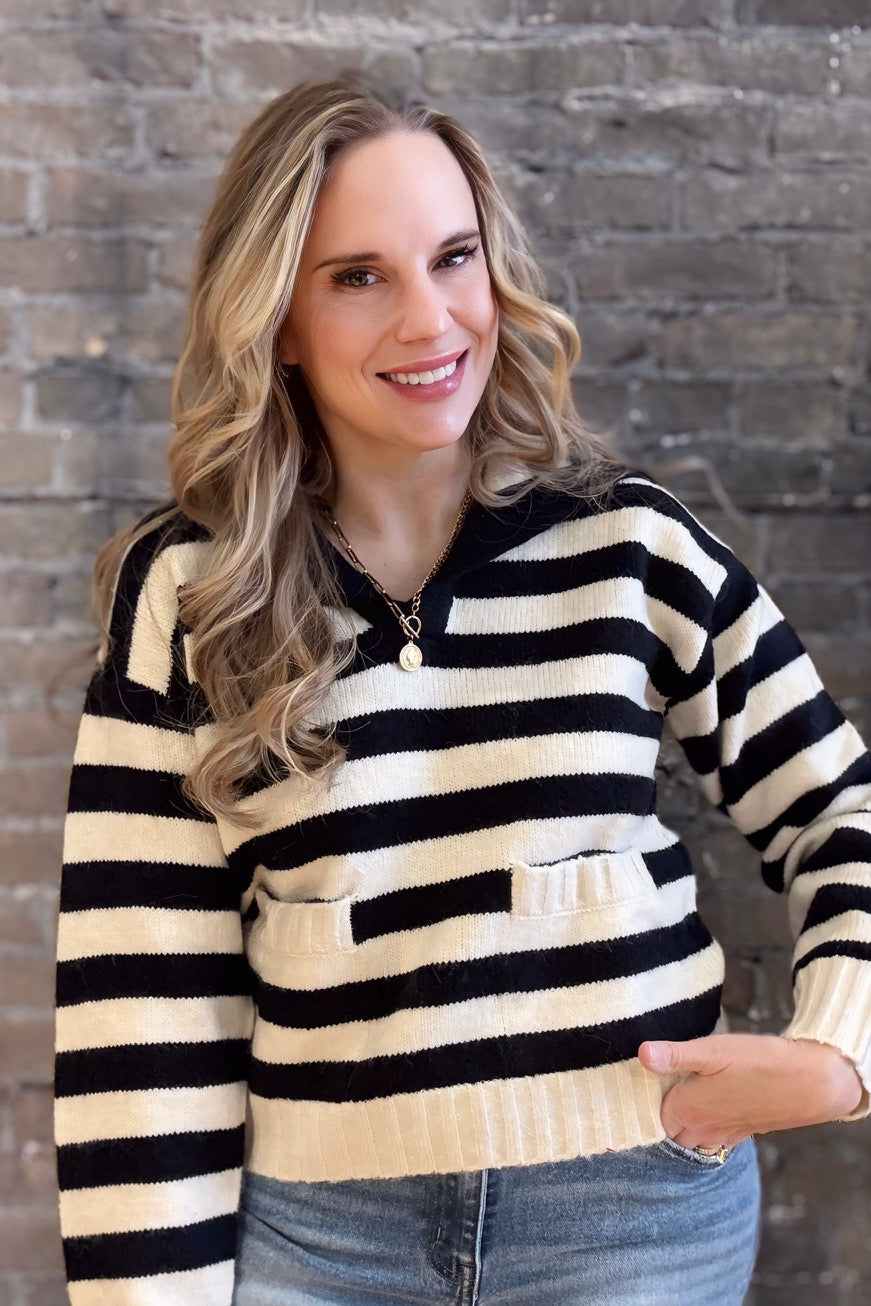 Stripe Sailor Collared Sweater