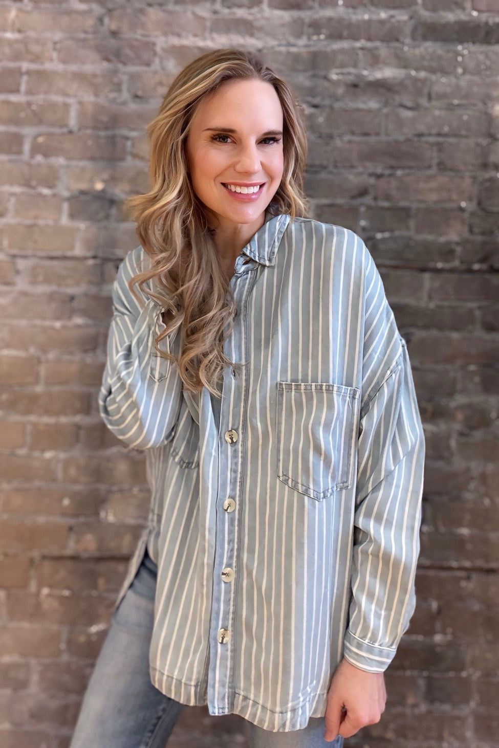 Striped Button Down Shirt