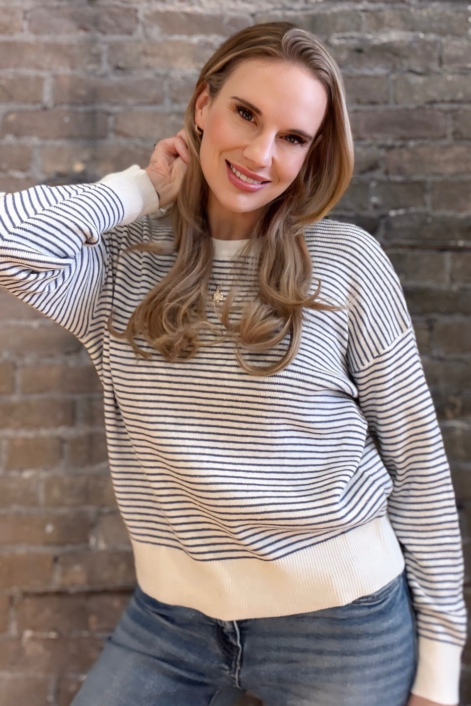 Lightweight Striped Long sleeve Sweater