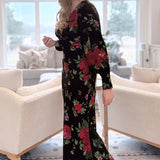 Sweet Talk Plunging Long Sleeve Dress