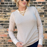 Stacy Top White Swan Clove Stripe