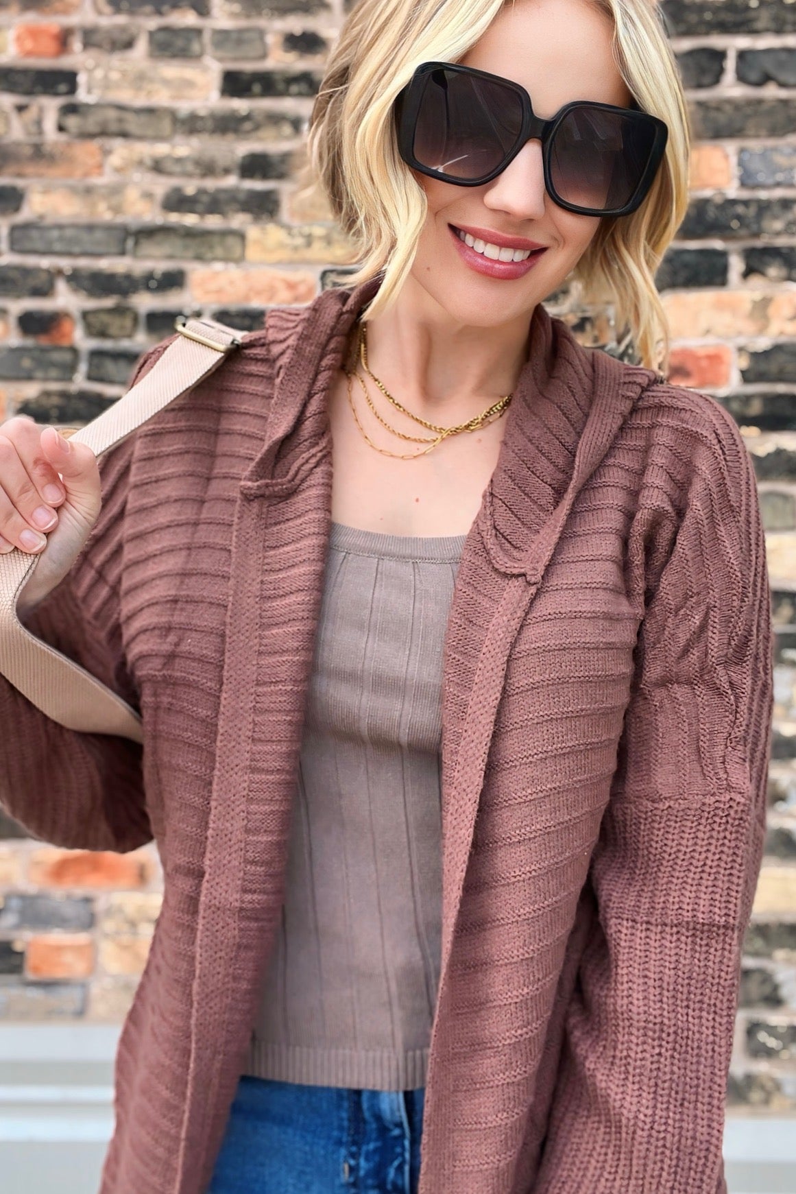 Ribbed Hooded Cardigan