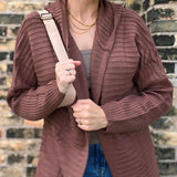 Ribbed Hooded Cardigan