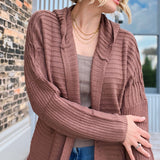 Ribbed Hooded Cardigan