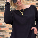 Flowy Dolman Tunic Black