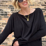 Flowy Dolman Tunic Black