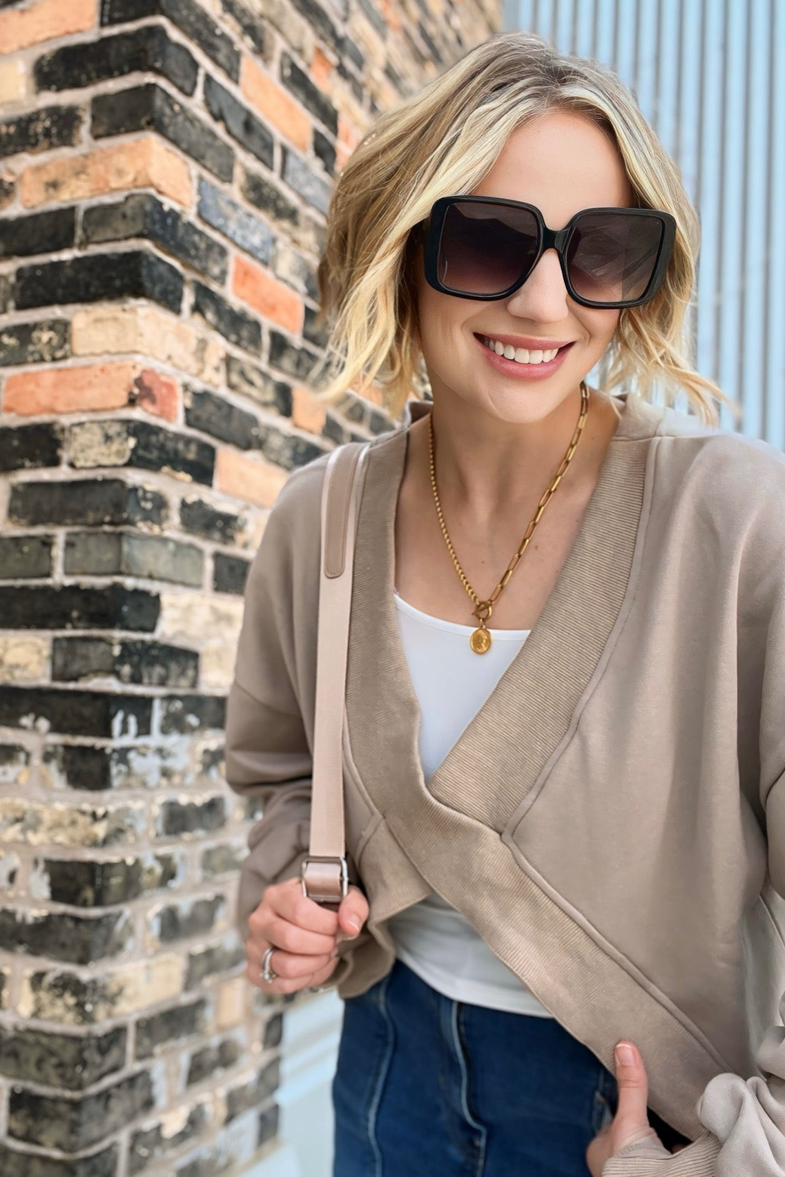 Cozy Reversible Top Taupe