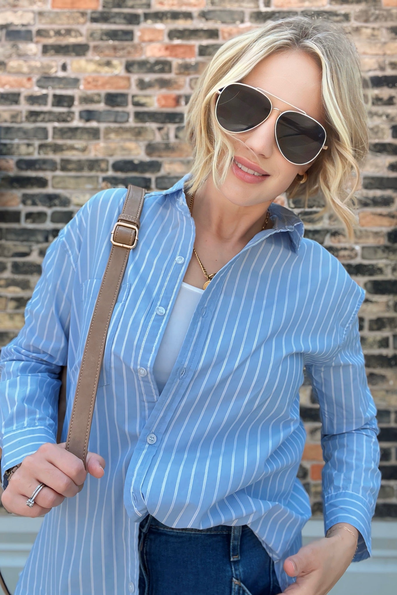 Oversized Striped Button Down