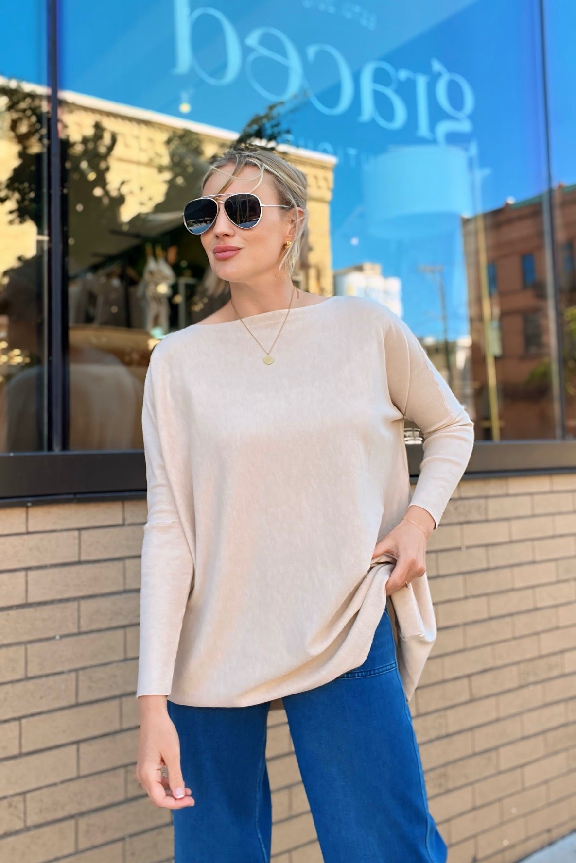 Flowy Dolman Tunic Shell