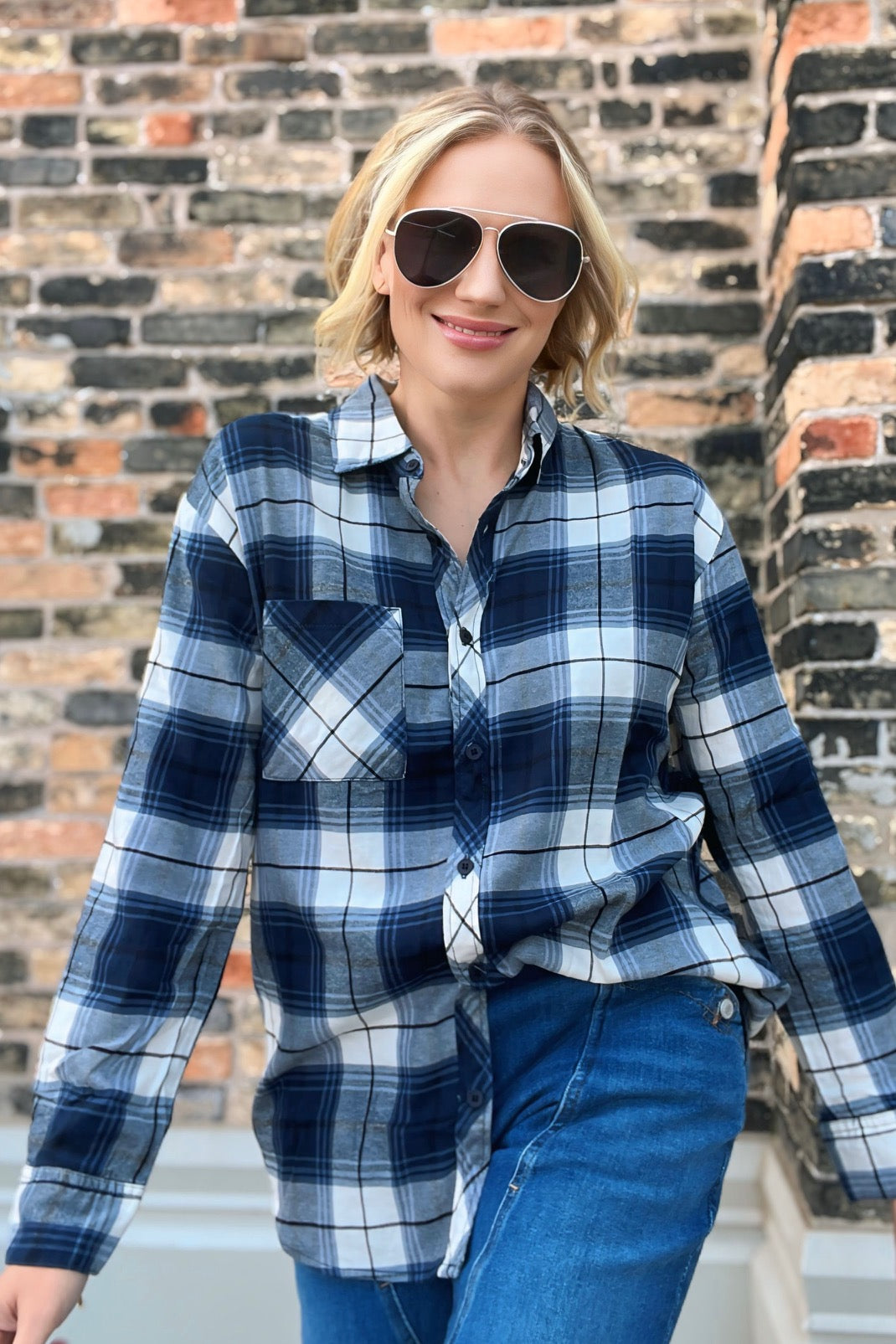 Classic Flannel Shirt Navy