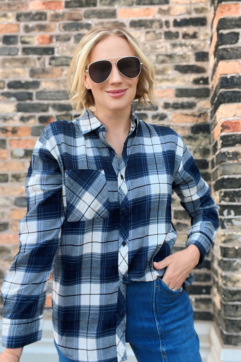 Classic Flannel Shirt Navy