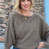 Boat Neck Dolman Sweater Coco